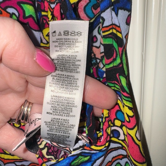 Nanette Lepore Sz Large Carnival Multicolor Summer Pocket Swim Cover Up Dress - Picture 13 of 14